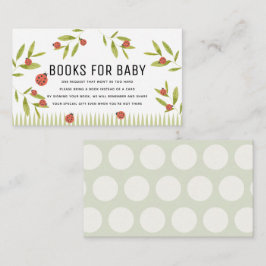 Cartão De Informações Pequeno Inseto Ladybug Livros para Chá de fraldas