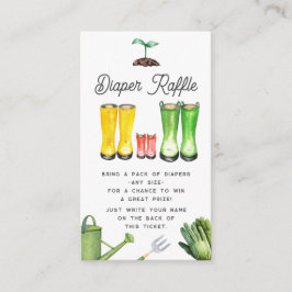 Cartão De Informações Pequeno Jardinagem Vermelha Boot Fralda Raffle