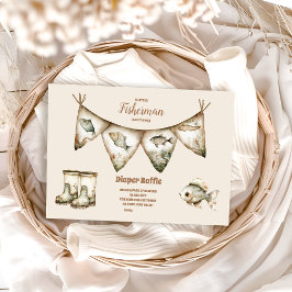 Cartão De Informações Pequeno Pescador Pescado Bebê Showe Diapper Raffle