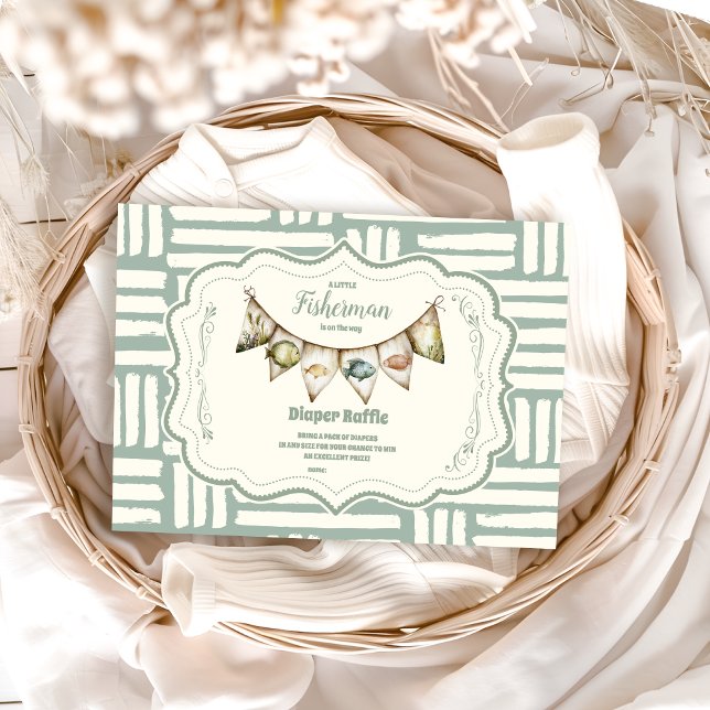 Cartão De Informações Pequeno Pescador Verde - Diapper de Pesca (Criador carregado)