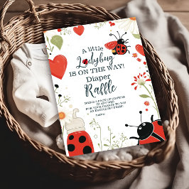 Cartão De Informações Pequeno Primavera de Chá de fraldas Ladybug Raffle