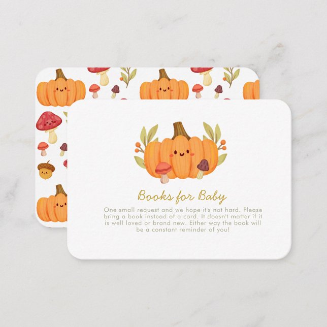 Cartão De Informações Pequeno Pumpkin Baby Shower Livros para Bebê (Criador carregado)