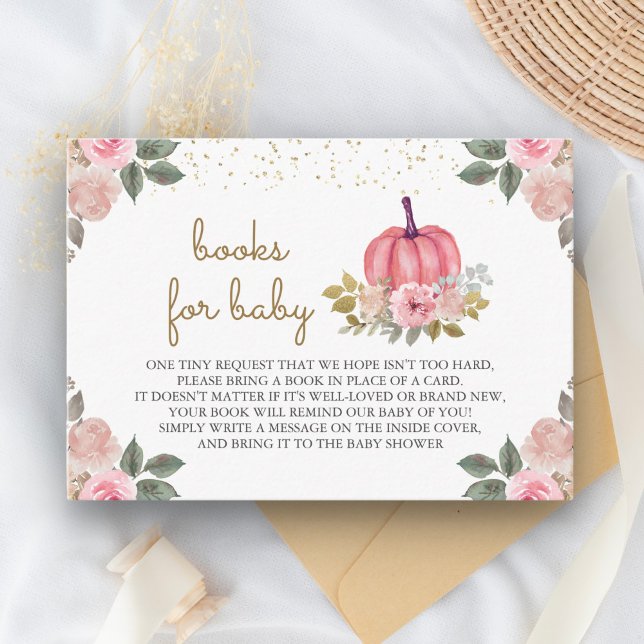 Cartão De Informações Pequeno Pumpkin Rosa Dourado Livro Floral (Criador carregado)