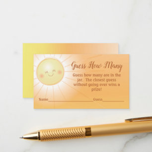 Cartão De Informações Pequeno Raio Sol Chá de fraldas