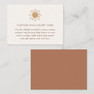 Cartão De Informações Pequeno Raio Sol Chá de fraldas Personalizado