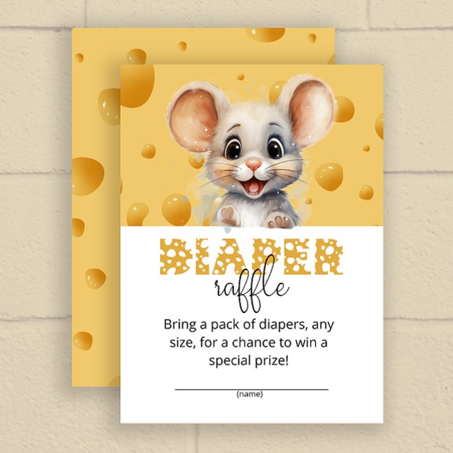 Cartão De Informações Pequeno rato no bilhete de fralda de queijo (Criador carregado)