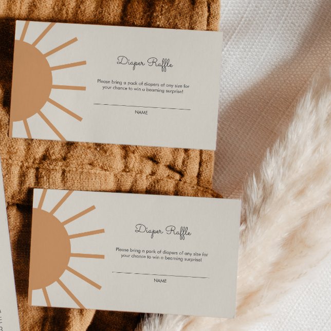 Cartão De Informações Pequeno Ray da Fralda Sunshine Boho Raffle (Criador carregado)