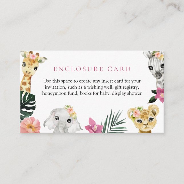 Cartão De Informações Pequeno receptáculo de Chá de fraldas Selvagem (Frente)