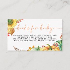 Cartão De Informações Pequenos Chás de fraldas de Abóbora Livros para Be