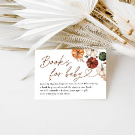 Cartão De Informações Pequenos Chás de fraldas de Abóbora Livros para Be