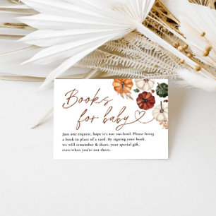 Cartão De Informações Pequenos Chás de fraldas de Abóbora Livros para Be