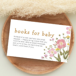 Cartão De Informações Pequenos Livros Boho de Babá de Flor Silvestre par