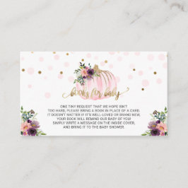 Cartão De Informações Pequenos livros de Chá de fraldas de abóbora para