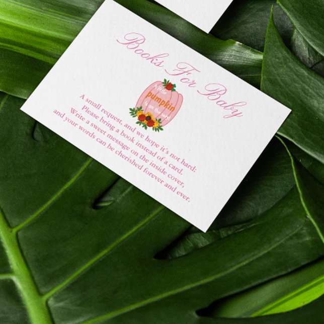 Cartão De Informações Pequenos Livros De Chá de fraldas De Abóbora Para  (Criador carregado)