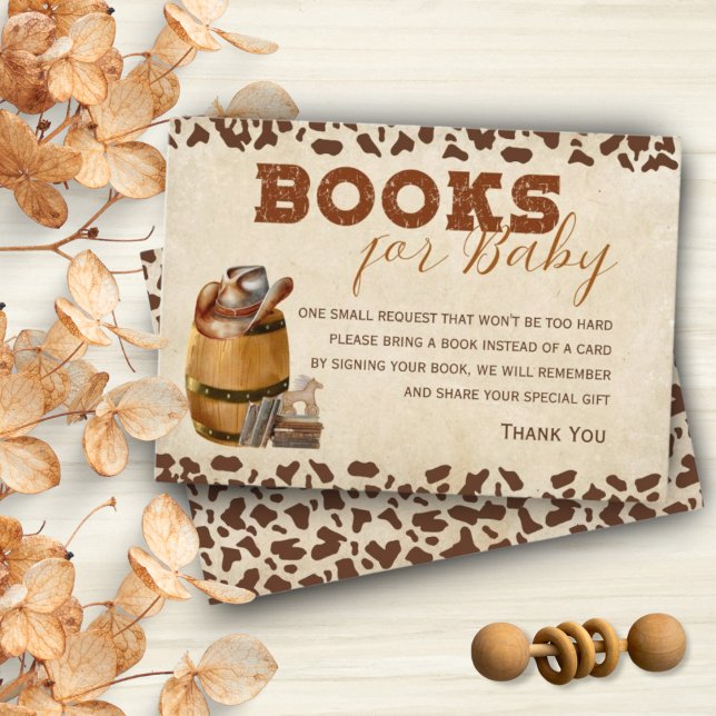 Cartão De Informações Pequenos Livros de Cowboy Ocidentais para Bebê (Criador carregado)