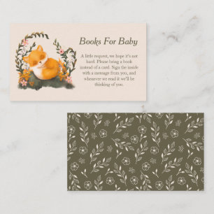 Cartão De Informações Pequenos Livros De Raposa De Gelado Bonito Para Be