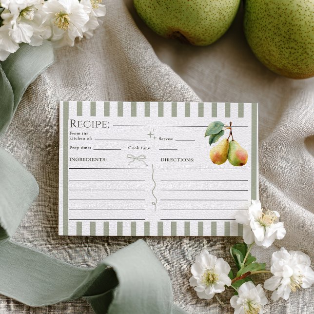 Cartão De Informações Pera Perfeita Retro Money Pair Receita Bridal (Perfect Pear Retro Old Money Pair Bridal recipe Enclosure Card)