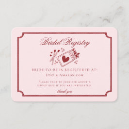 Cartão De Informações Perfect Match Made in Heaven Pink Bridal Registry