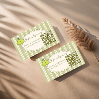 Cartão De Informações Perfect pair pear bridal shower qr gift registry