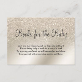 Cartão De Informações pérola ivory glitter ombre traz um chá de fraldas
