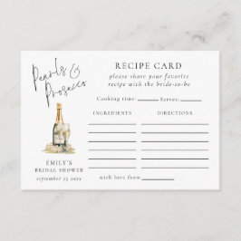 Cartão De Informações Pérolas e Chá de panela da placa de receita do Pro