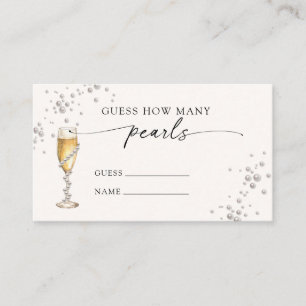 Cartão De Informações Pérolas & Prosecco Adivinhe Quantas Pérolas Jogo
