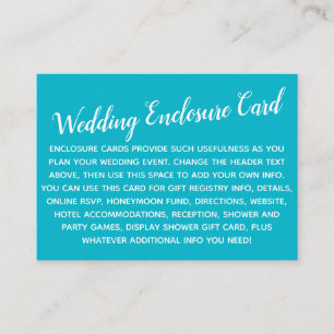 Cartão De Informações Personalização versátil Simples Casamento Scuba Az