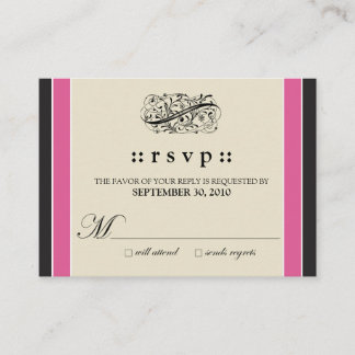 Cartão De Informações ::personalizado: apenas Elegante RSVP Fuschia de 3