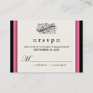 Cartão De Informações ::personalizado: apenas Elegante RSVP Fuschia de 3