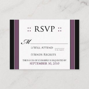 Cartão De Informações ::personalizado: Basta Elegante RSVP EggPlant de 3