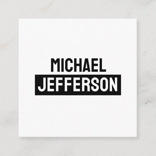 Cartão De Informações Personalizado Personalizado Preto Branco Simples E (Frente)