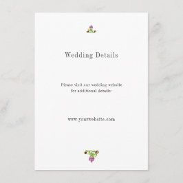 Cartão De Informações Personalized Folk Floral Wedding Details