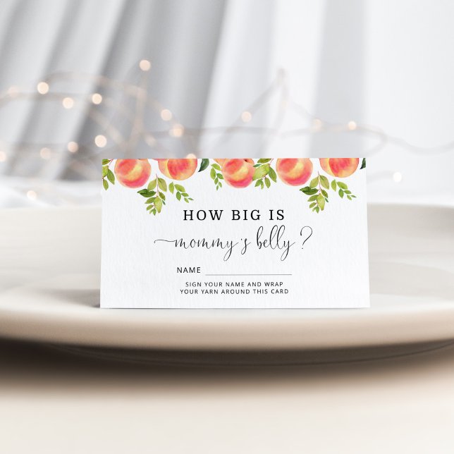 Cartão De Informações Pêssego aquarela como tamanho é mamãe (Criador carregado)