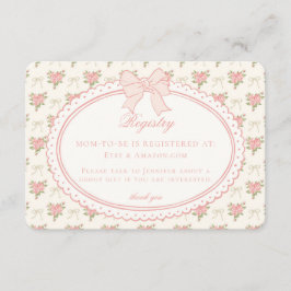 Cartão De Informações Pêssego & Bege Vintage Fancy Floral Registro de Pr