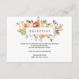 Cartão De Informações Pêssego dos Sonhos | Recepção de Casamento Floral 