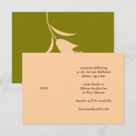 CARTÃO DE INFORMAÇÕES PÊSSEGO MOD E CASAMENTO DE TULPAS DE AZEITE