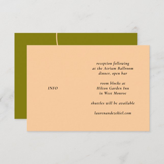 CARTÃO DE INFORMAÇÕES PÊSSEGO MOD E CASAMENTO DE TULPAS DE AZEITE (Frente/Verso)