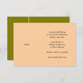 CARTÃO DE INFORMAÇÕES PÊSSEGO MOD E CASAMENTO DE TULPAS DE AZEITE