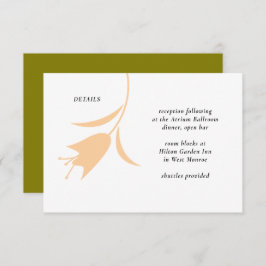 CARTÃO DE INFORMAÇÕES PÊSSEGO MOD E CASAMENTO DE TULPAS DE AZEITE