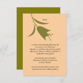 CARTÃO DE INFORMAÇÕES PÊSSEGO MOD E CASAMENTO DE TULPAS DE AZEITE