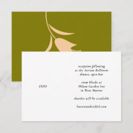 CARTÃO DE INFORMAÇÕES PÊSSEGO MOD E CASAMENTO DE TULPAS DE AZEITE