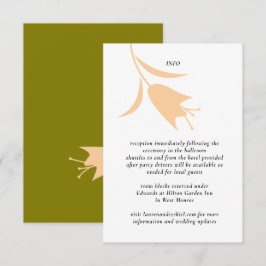 CARTÃO DE INFORMAÇÕES PÊSSEGO MOD E CASAMENTO DE TULPAS DE AZEITE