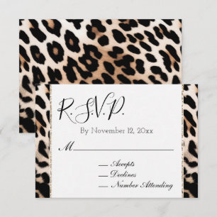 Cartão De Informações Pêssego Preto Creme Leopardo RSVP
