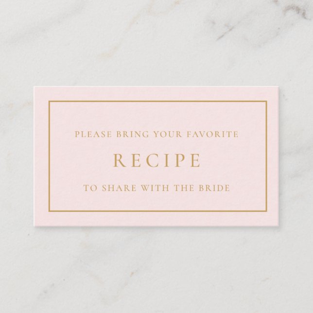 Cartão De Informações Petais e receitas do Chá de panela Prosecco (Frente)