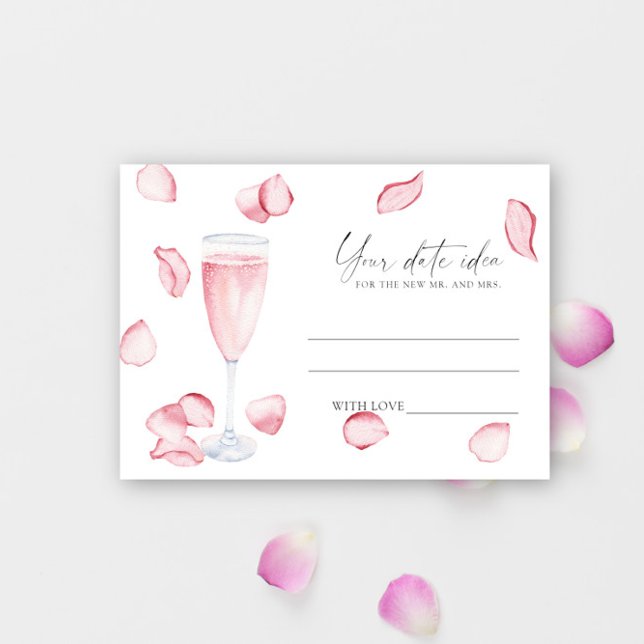 Cartão De Informações Pétalas e Prosecco - Ideias noturnas de data \ Fra (Criador carregado)