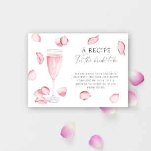 Cartão De Informações Pétalas e Prosecco - Receita para a noiva