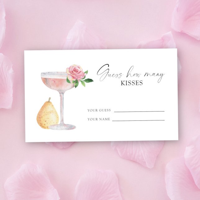 Cartão De Informações Petals & Prosecco - adivinhe quantos beijos (Criador carregado)