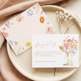Cartão De Informações Petals & Prosecco Floral Bridal Shower Registry