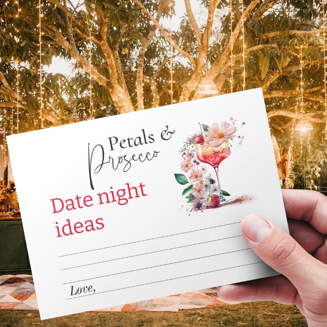 Cartão De Informações Petals Prosecco Floral Chá de panela Brundate (Criador carregado)