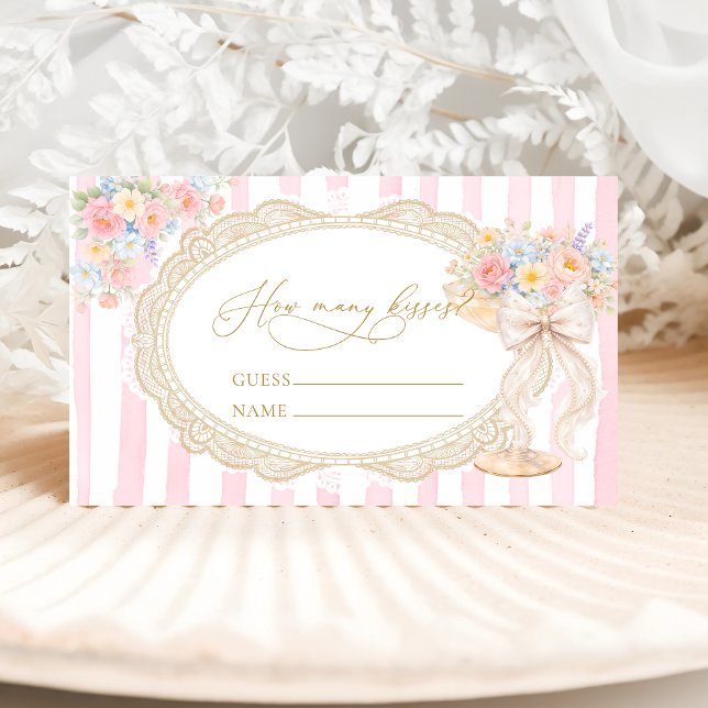 Cartão De Informações Petals Prosecco How Many Kisses Game (Criador carregado)